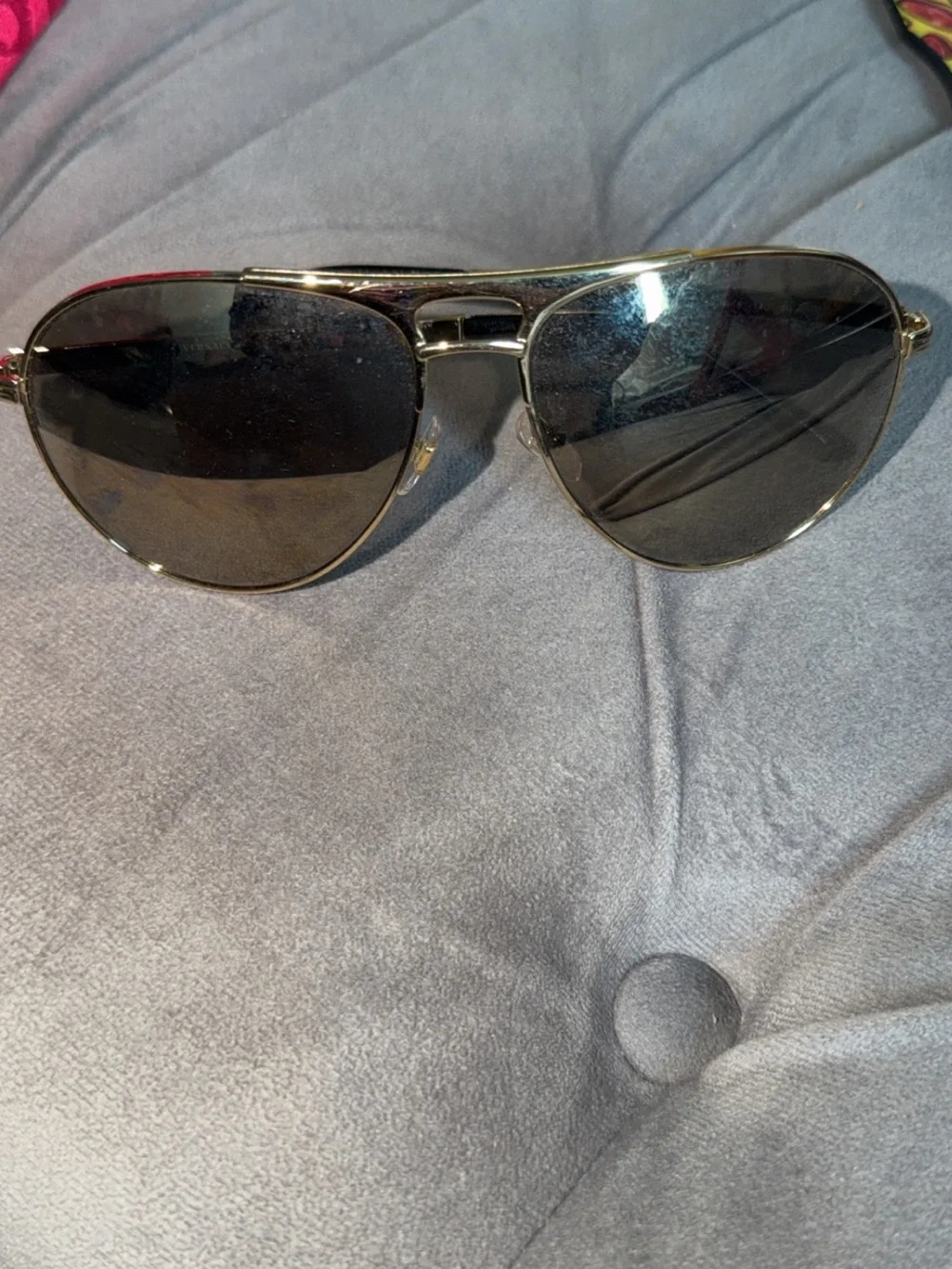 Versace Gold Frame Black Lens Aviator Sunglasses